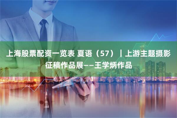 上海股票配资一览表 夏语（57）｜上游主题摄影征稿作品展——王学炳作品